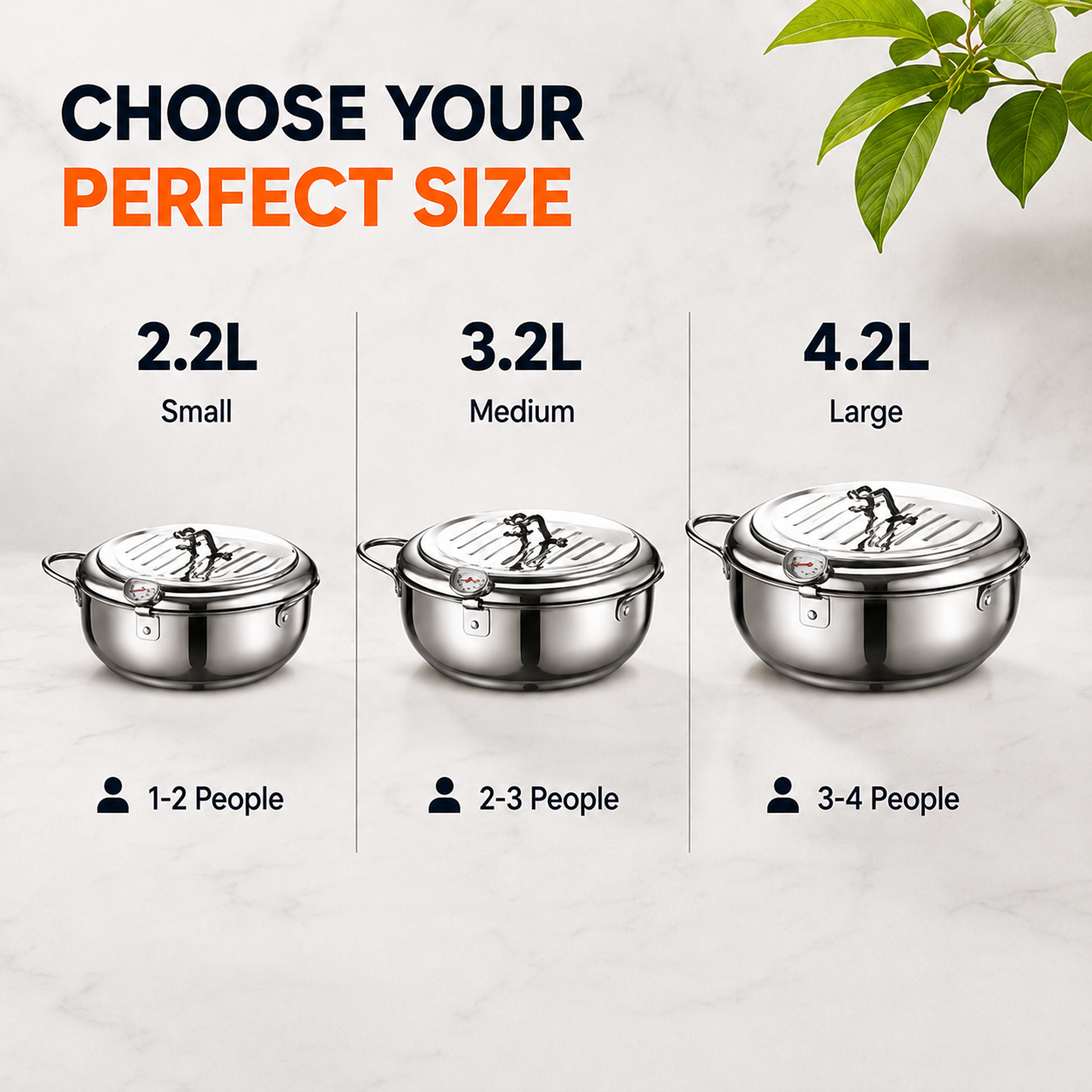 🍗 304 Stainless Steel Stovetop Deep Fryer Pot – With Thermometer 🍟