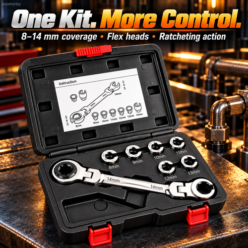 🔧 Flex-Head Ratcheting Flare Nut Wrench Kit