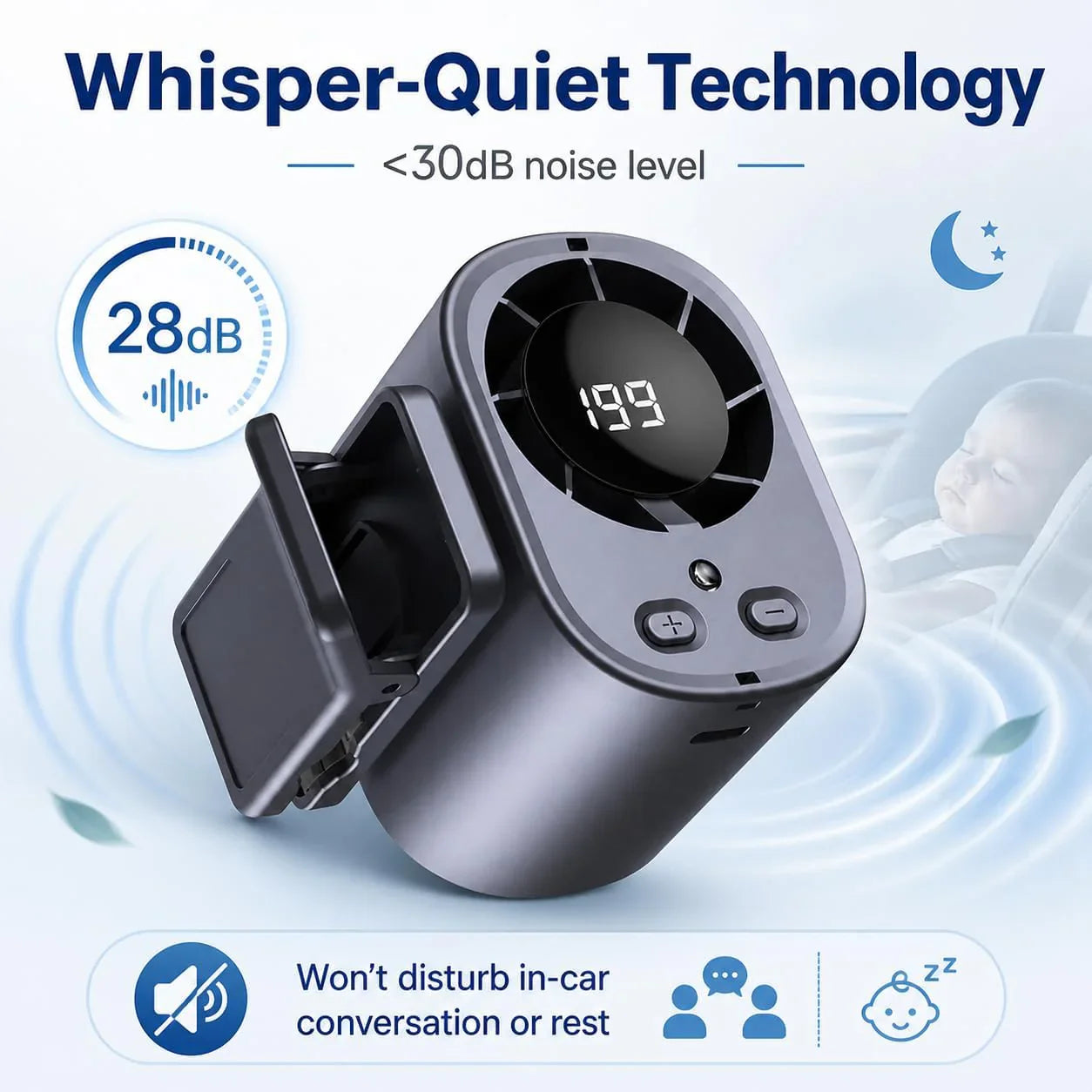 🚗 USB Car Clip-On Fan – Stay Cool Anywhere