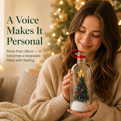 🎄 Capture Your Voice | Mr. Christmas 8" Recordable Christmas Tree Message in a Bottle with LED Light 🔔