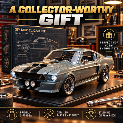 🏎️ 1967-Inspired GT500 Fastback DIY Model Car Kit – Build & Display