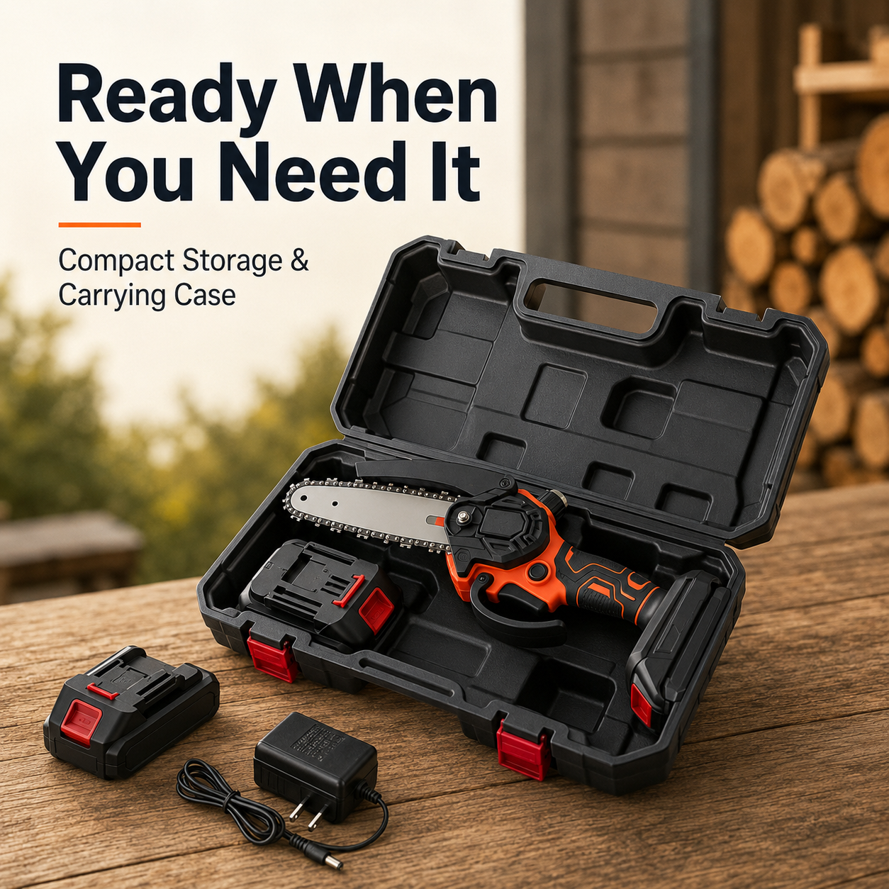 🪚 6-Inch Cordless Mini Chainsaw – Fast One-Handed Pruning 🪵