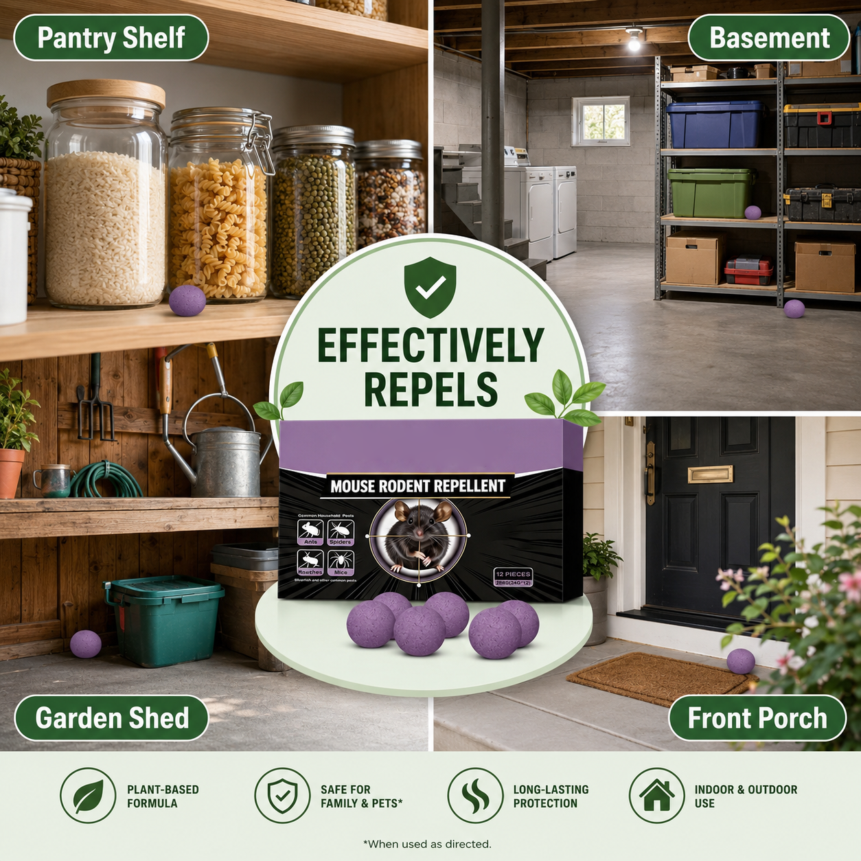 🔥 Limited Edition 49% OFF 🟣 Natural Peppermint Rodent Repellent Tablets – 12 Pack