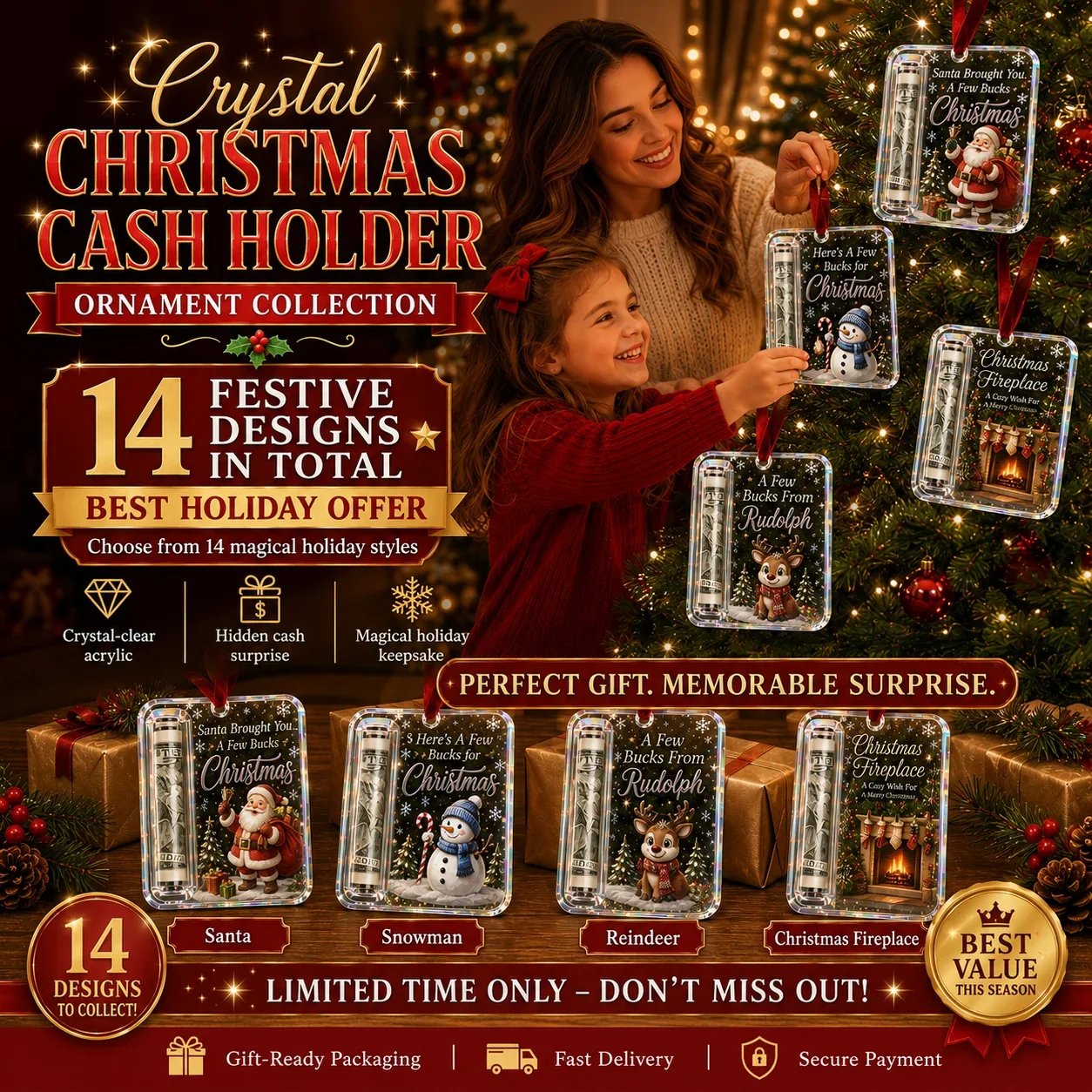 🔥LAST DAY 50% OFF🎄Christmas Cash Gift Ornament- Make Cash Feel Like A Real Christmas Gift💵