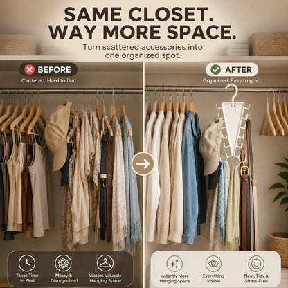 👚 12-Hook Vertical Closet Organizer | Space-Saving Storage