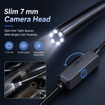 Flexible Type-C Inspection Camera With LED Light