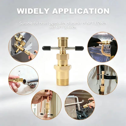✨Compression Sleeve Puller Tool for 1/2' & 3/4' Brass Pipes, Rust-Resistant Ferrule Remover, Pipe Ring Extraction Kit for Corroded/Frozen Supply Stops, Removes Nut & Ferrule Safely – No Pipe Damage (Fits NPT 1/2', 3/4')
