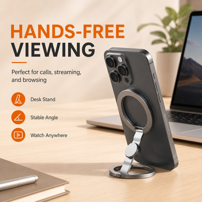 360° Magnetic Phone Stand & Fidget Spinner Combo – Adjustable Grip & Hands-Free Holder