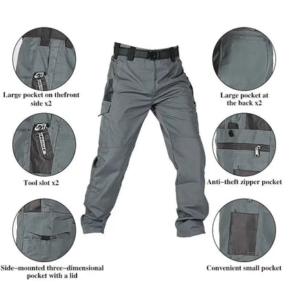 🔥LAST DAY 50% Men's - Waterproof Tactical Work Pants - Solid Color with Multi-Pockets for Outdoor Activities