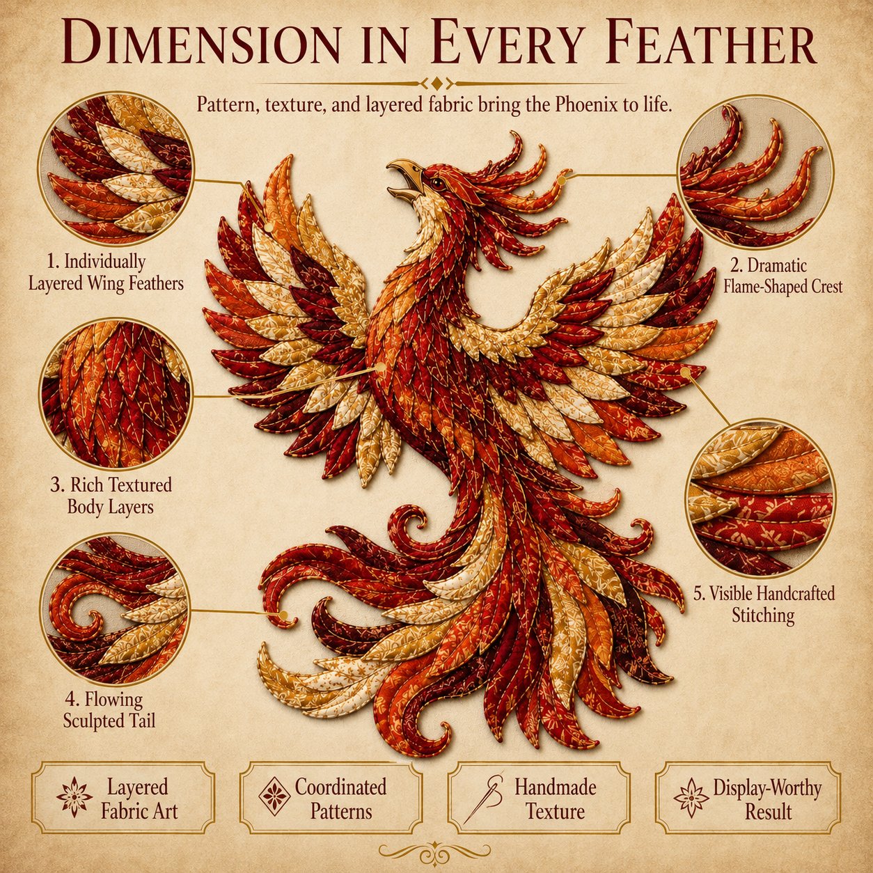 🌙 Beginner-Friendly Mythic Wilds DIY Patchwork Art Kit – Complete Sewing Craft Set 💕