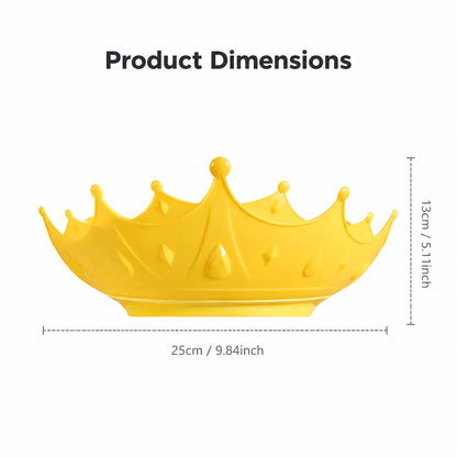 Baby Shower Cap Shield - Skin-Friendly Soft Adjustable-Size Kids Visor Hat for 0-9 Years Old, Eye Protection, Ear Protection, Cute Crown Shape for Bath Time (Yellow)