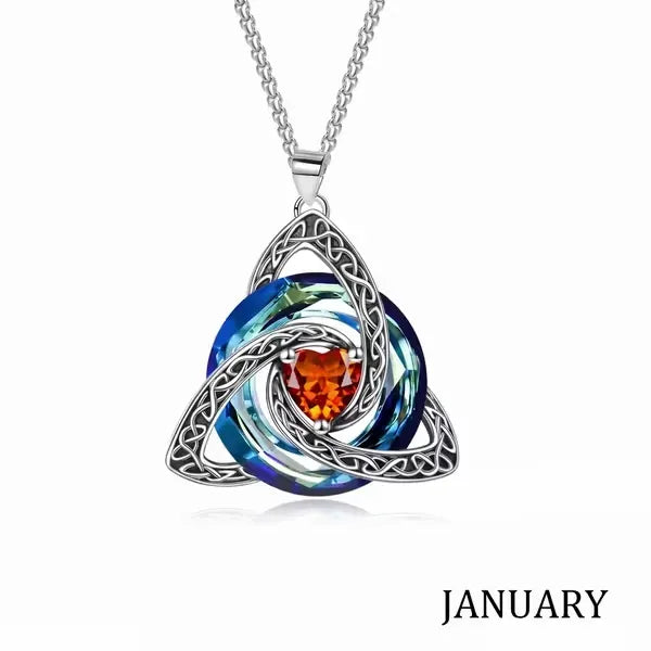 💎 Birthstone Celtic Knot Necklace for Women