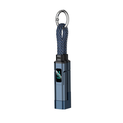 🔌 4-in-1 Charging Cable with Digital Display & Keychain – Fast-Charging, Kink-Resistant & Compact