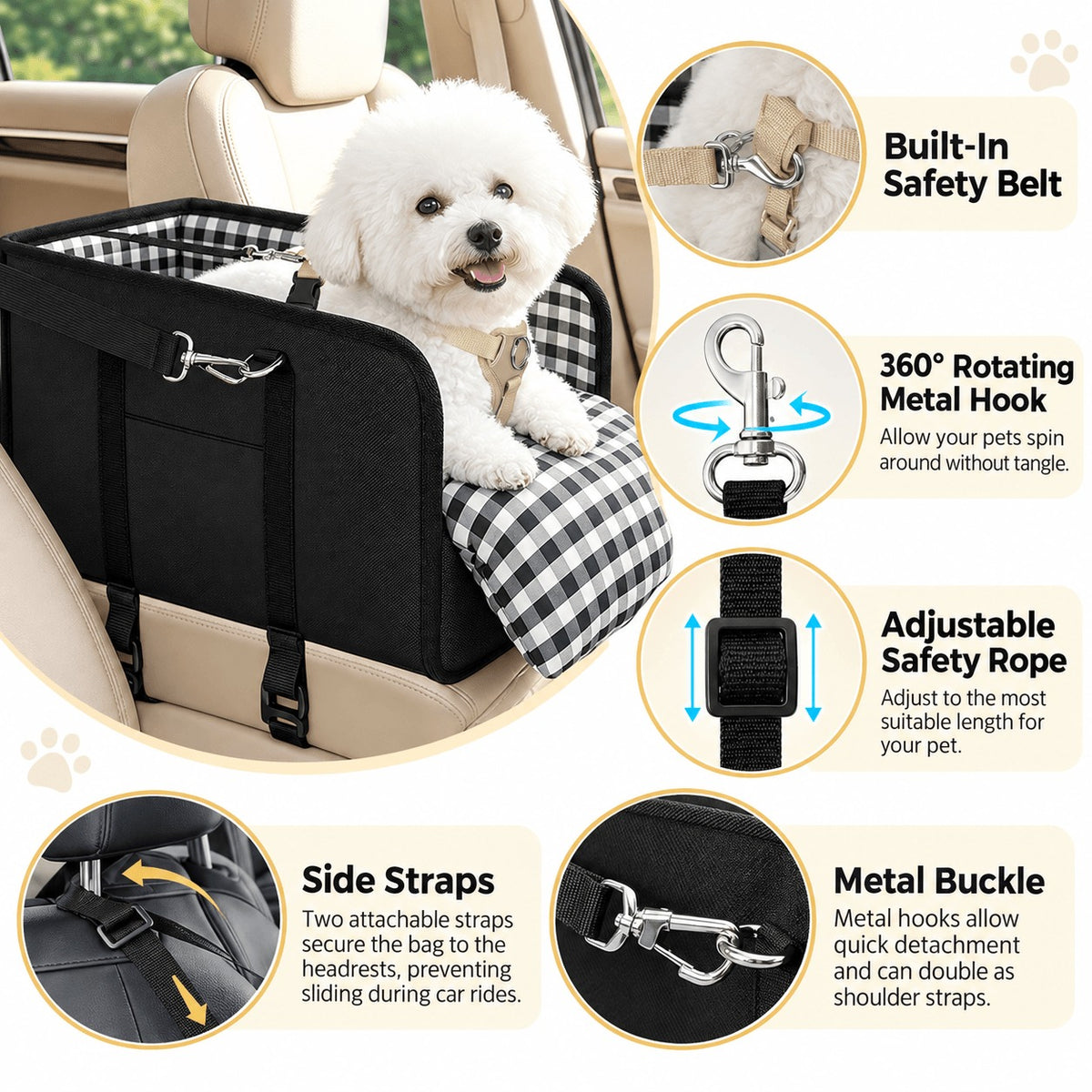 🐾 50% OFF Center Console Pet Booster Seat – Cozy Travel Seat for Small Dogs & Cats 🚗