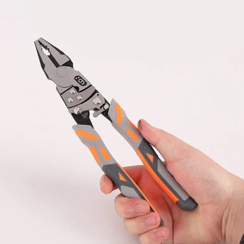 🔧 Labor-Saving Ratchet Lock Multi-Functional 55# Steel Linesman Pliers with Anti-Slip Rubber Grip