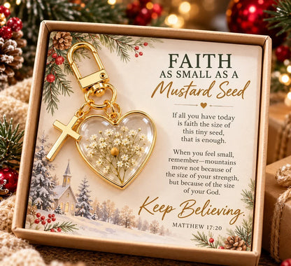 ✝️ Mustard Seed Faith Keychain — Keep Believing
