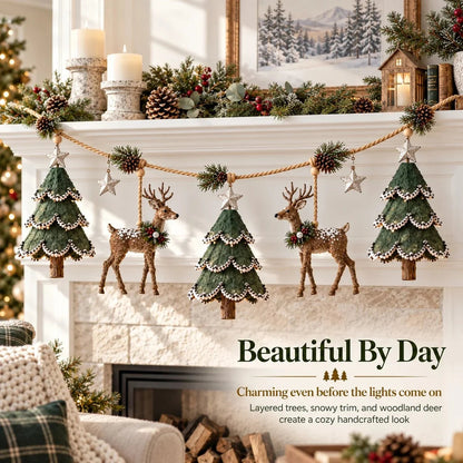 ⏰ LAST DAY 49% OFF - 🦌 Lighted Woodland Christmas Garland