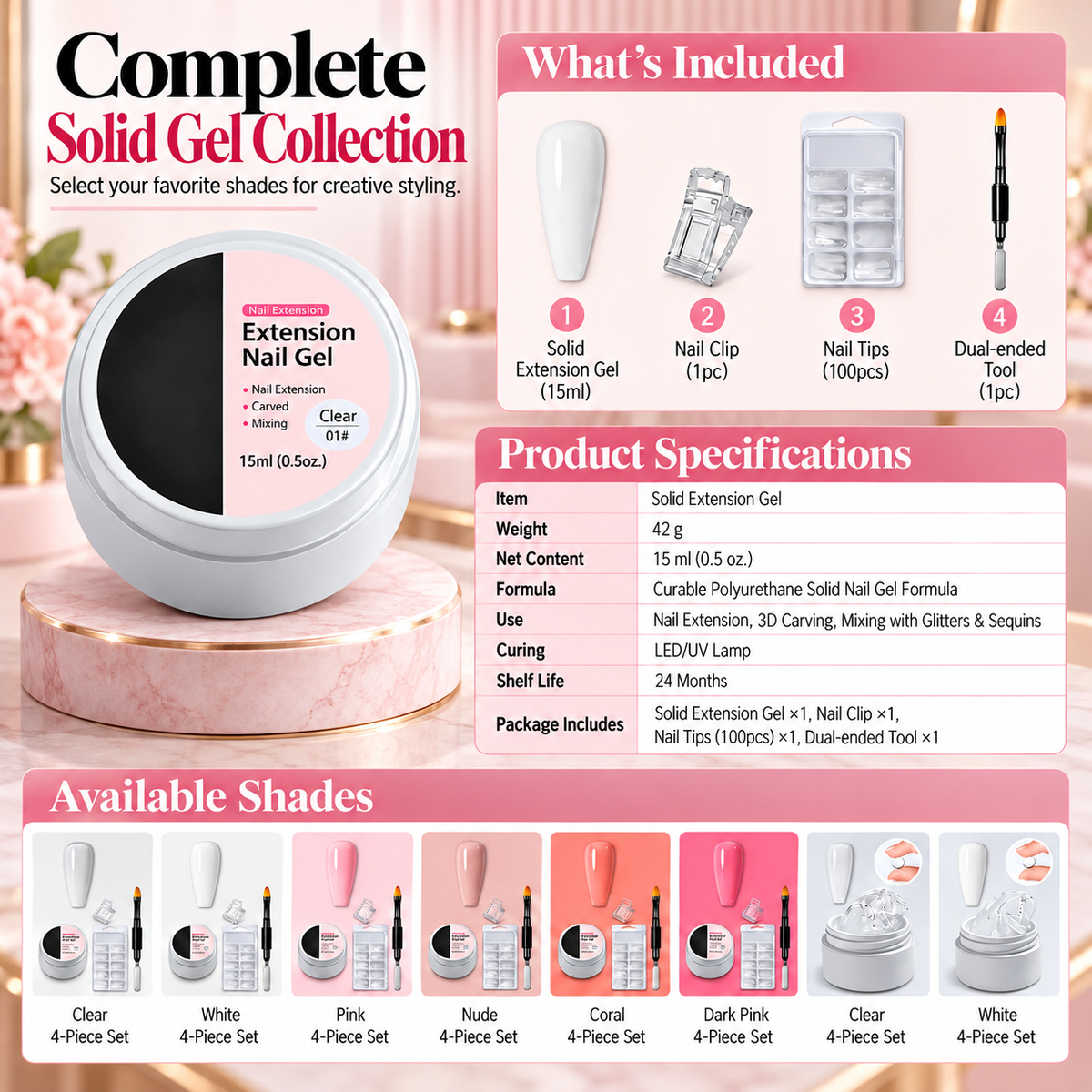 ✨ Moldable Builder Gel for Nail Extensions & 3D Nail Art