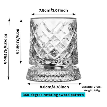 Luxury 360° Spinning Crystal Glass – Star-Cut Stress Relief Whiskey & Wine Glass