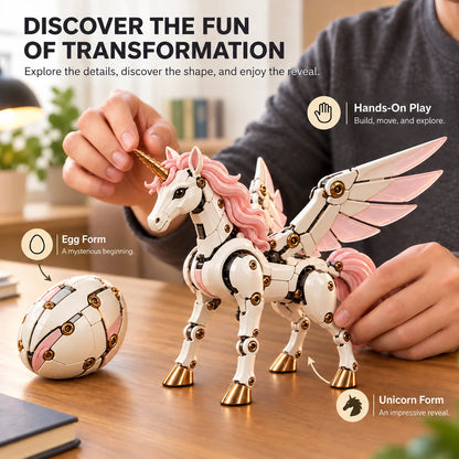 🦄 2-in-1 Transforming Mechanical Unicorn Egg – Winged Fantasy Figure🥚