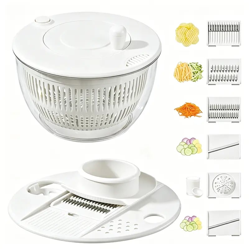 3-in-1 Salad Spinner Pro – Wash, Slice & Dry in Seconds
