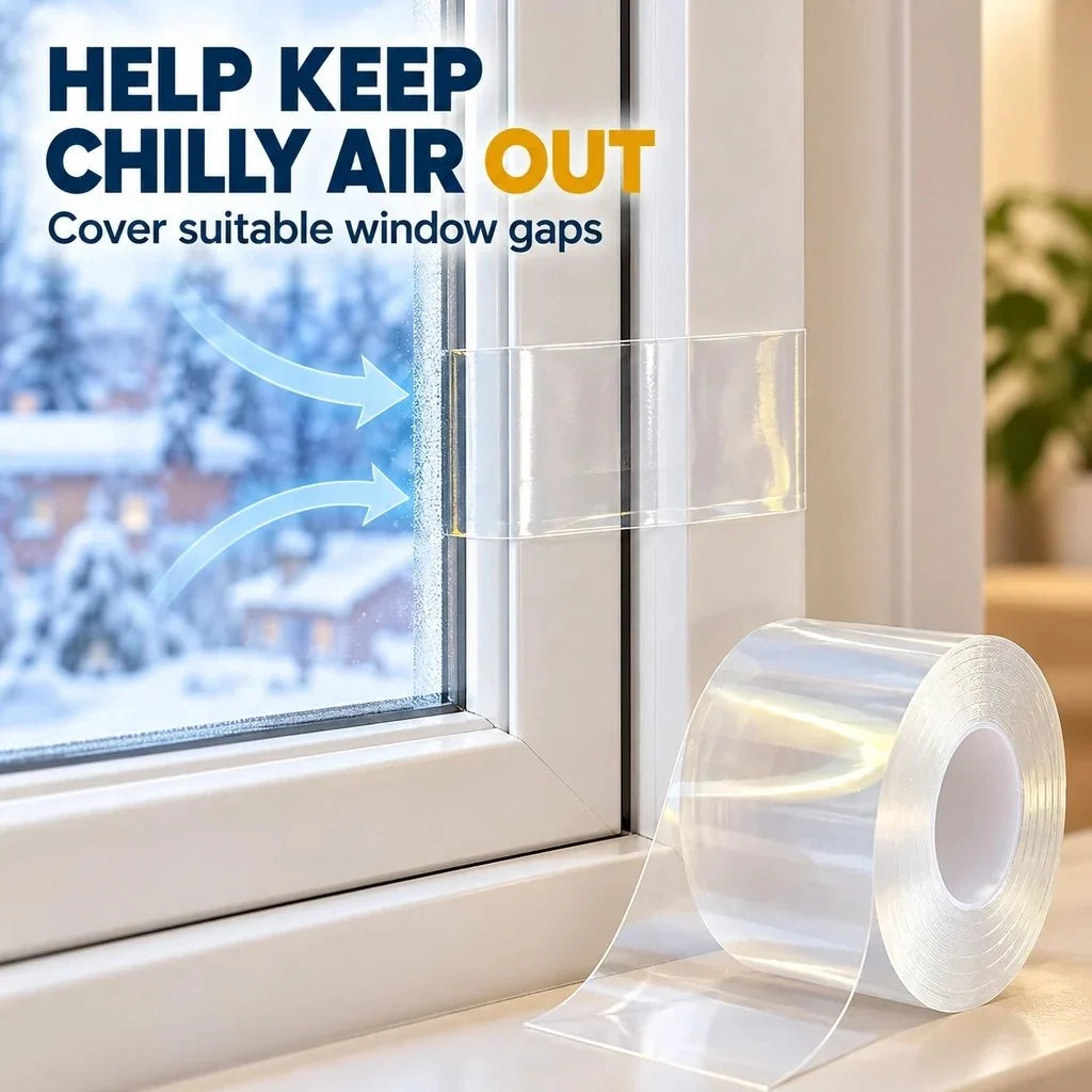 💨 Draft Stopper Clear Seal Tape – Keep Cold Air Out & Lower Energy Bills 🥶⏳