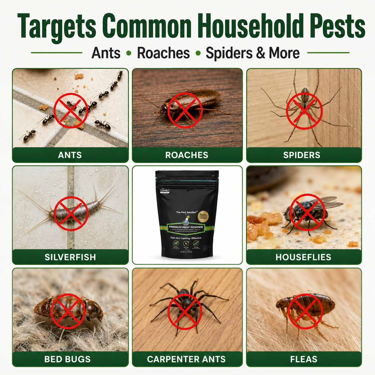 🔥 Natural Pest Control Powder for Home & Garden – Plant-Based Barrier for Ants, Roaches, Spiders & Fleas