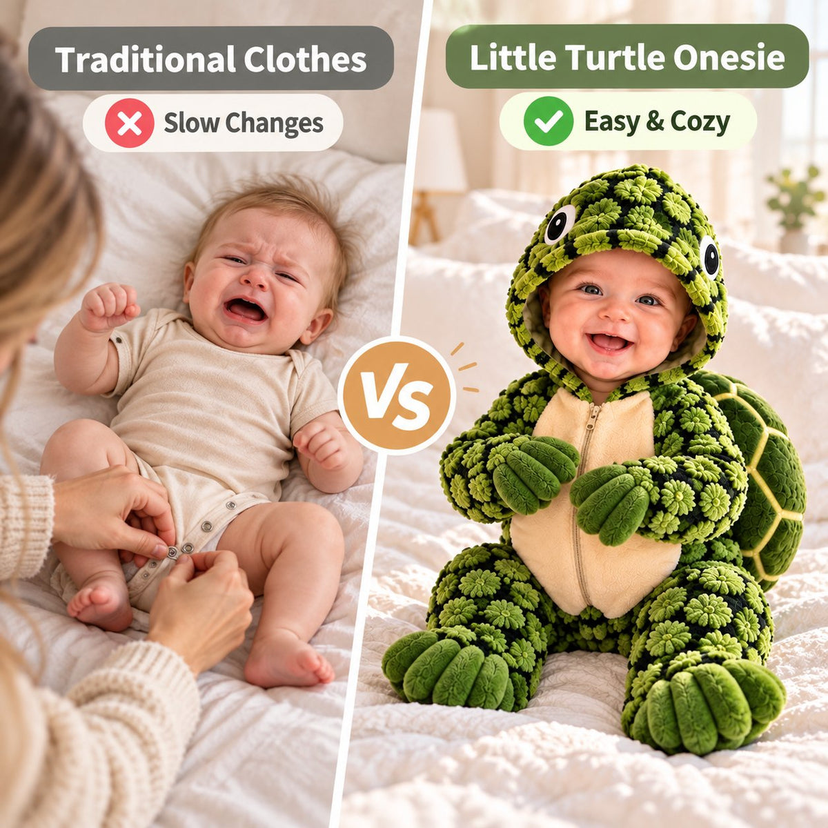 Little Turtle Plush 3D Shell Baby Onesie 🐢