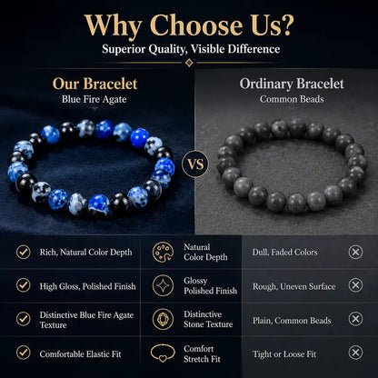💎 (Fewer than 100 left!!!) Blue Fire Agate Energy Bracelet — helps you stay clear-headed and focused, while boosting your self-confidence 🍀