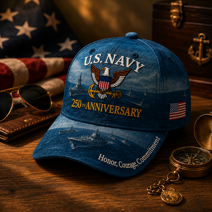 ⚓U.S. Navy 250th Anniversary Commemorative Embroidered Cap 🇺🇸