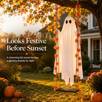Light-Up Swinging Hanging Ghost Halloween Outdoor Decoration