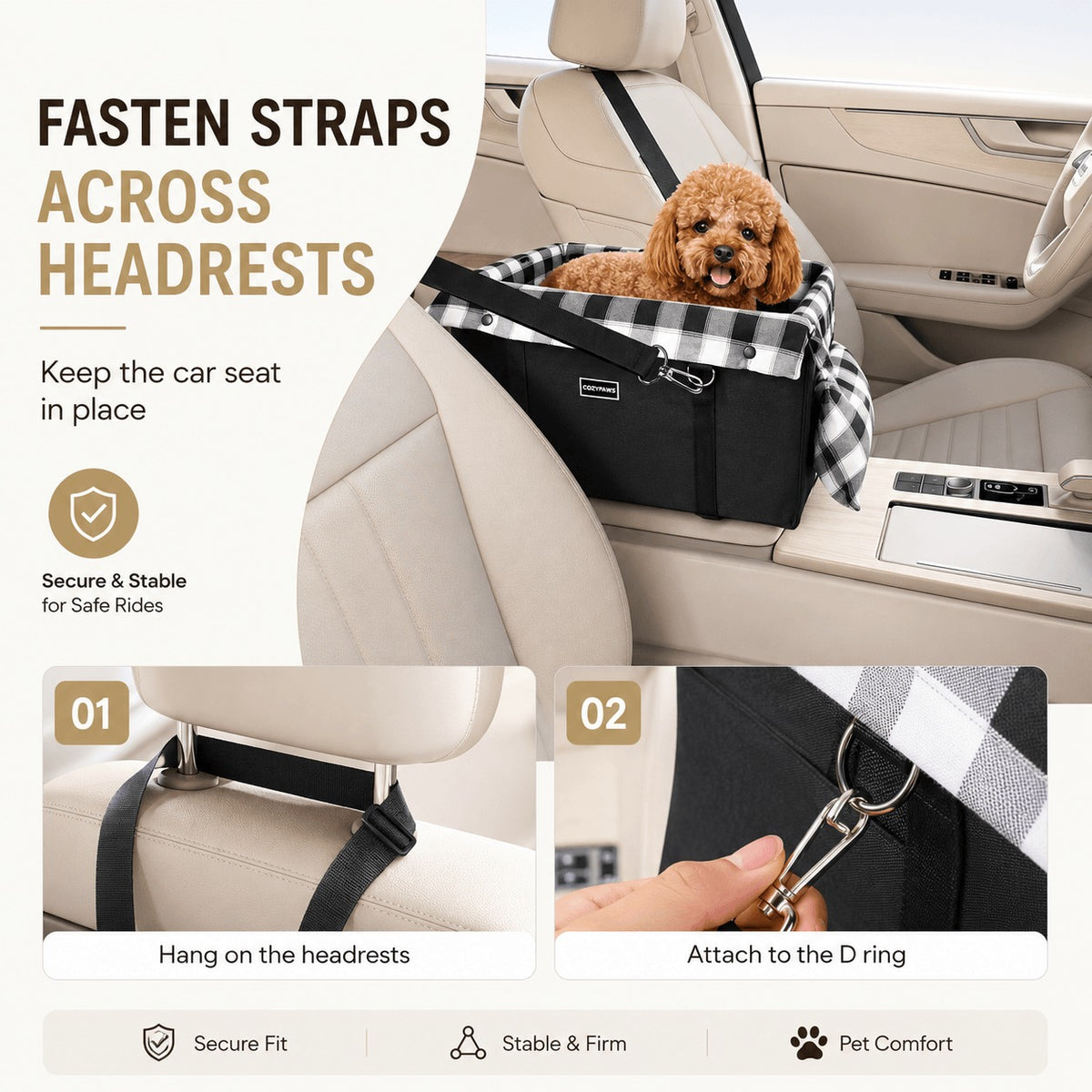 🐾 50% OFF Center Console Pet Booster Seat – Cozy Travel Seat for Small Dogs & Cats 🚗