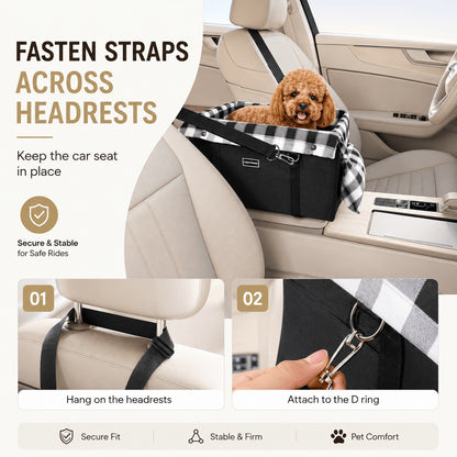 🐾 50% OFF Center Console Pet Booster Seat – Cozy Travel Seat for Small Dogs & Cats 🚗