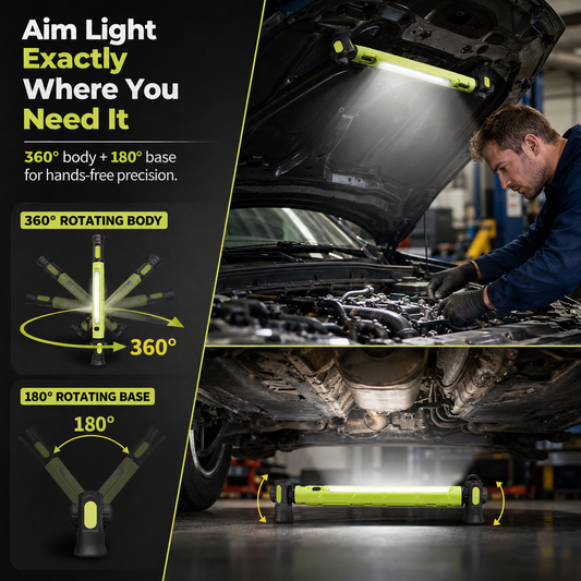 🔥🌟🔦Multifunctional magnetic rechargeable work light💡 Ideal for Mechanic, Car Repair & Garage Use