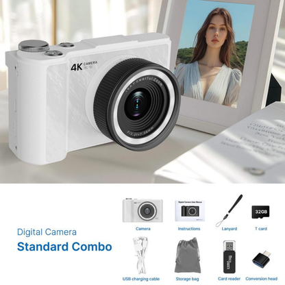 📸✨ 4K Digital Vlogging Camera with 180° Flip Screen & 32GB Card 🎥
