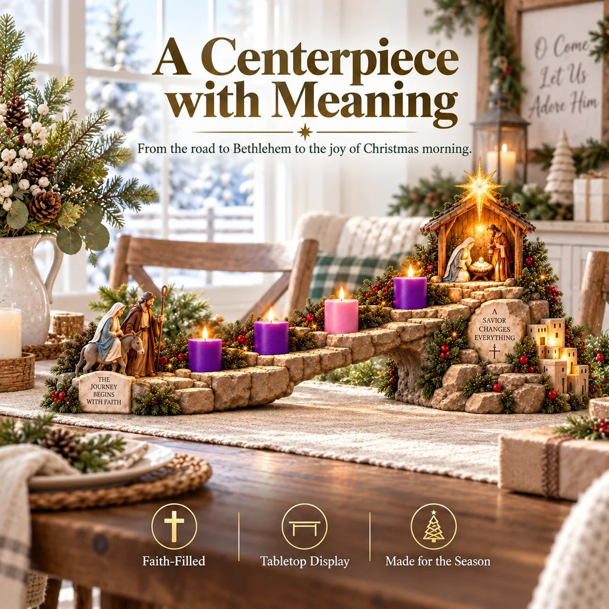 ✝️Journey to Bethlehem -4-Week Lighted Advent Nativity Path