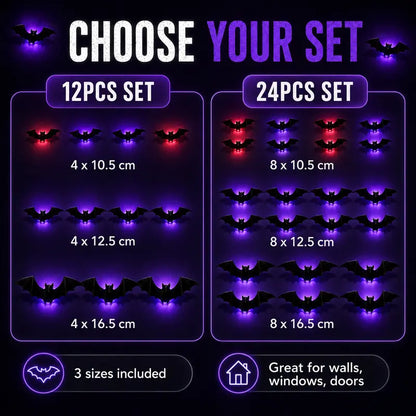 🔥Halloween Sale - 50% off 🎃3D Bat LED Wall Light Decor 🦇✨ – Easy Installation | Soft LED Glow for Living Room/Bedroom Festive Vibe