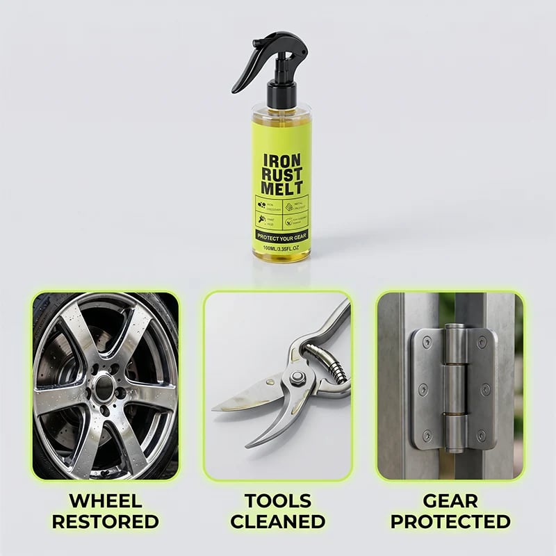 🛠Factory direct sale, genuine 50% off!✨One-click remove old rust!Iron Rust Melt Spray