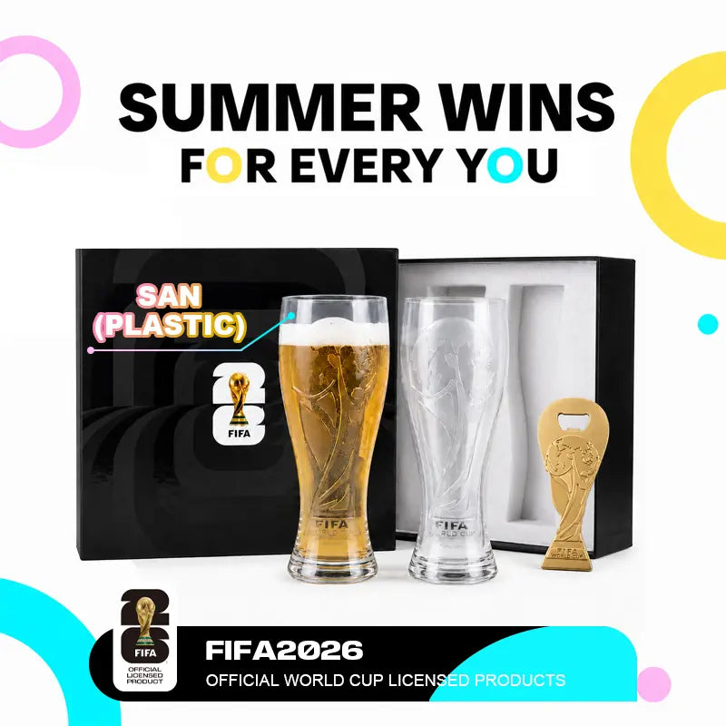 Summer Victory Gift Set – Shatterproof Trophy Beer Cup (17oz) + Trophy Bottle Opener – For Soccer Lovers & Party Fans