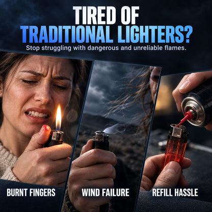 🔥Universal 360-Degree Flexible Pulse Arc Lighter with LED Battery Indicator and Windproof Design
