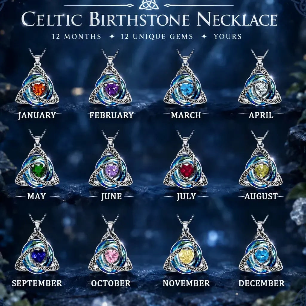 💎 Birthstone Celtic Knot Necklace for Women