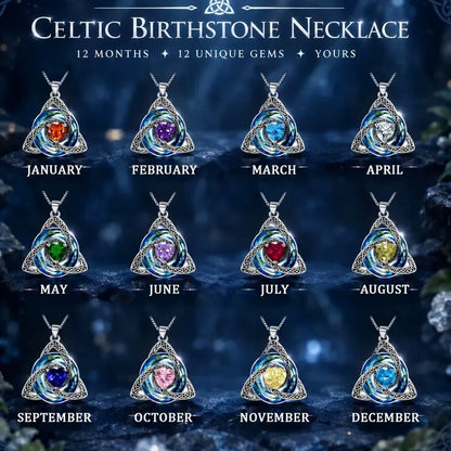 💎 Birthstone Celtic Knot Necklace for Women