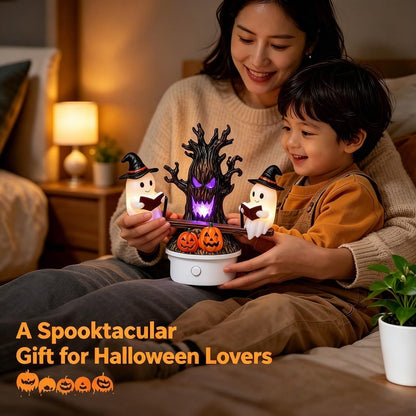 Lighted Spook On Seesaw Halloween Ambient Night Light | Spooky Decor Lamp for Home Party