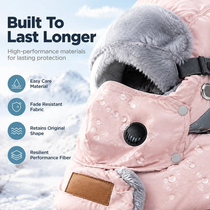 Winter Thermal Ushanka Hat with Detachable Face Mask and Goggles - 5-in-1 Windproof Cold Weather Gear