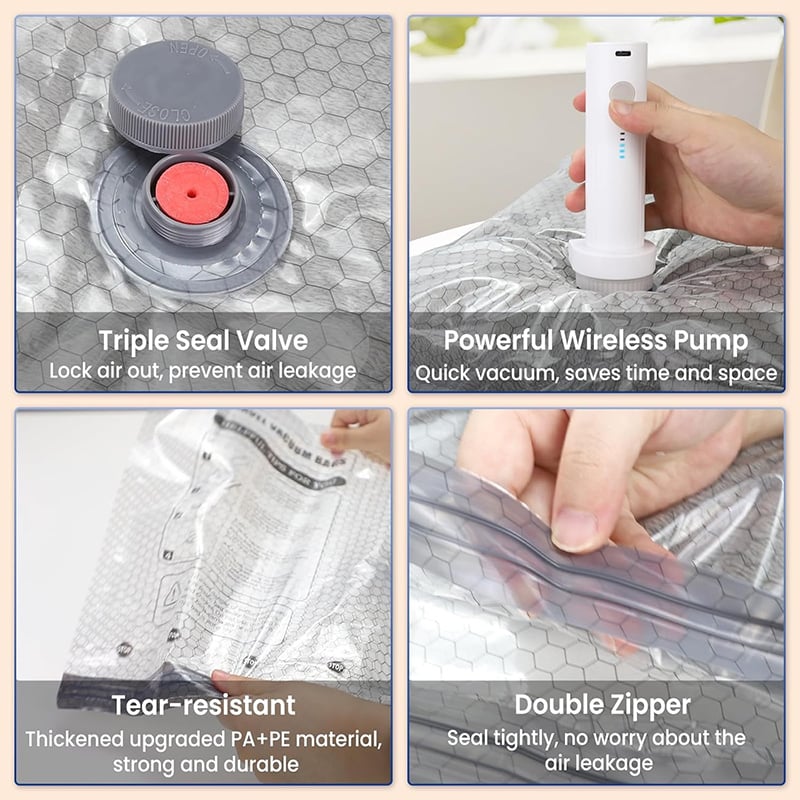 🏅75K+ Sold ⚡️Last Day Special Price 🎁Cordless Travel Vacuum Storage Compression Bag Set