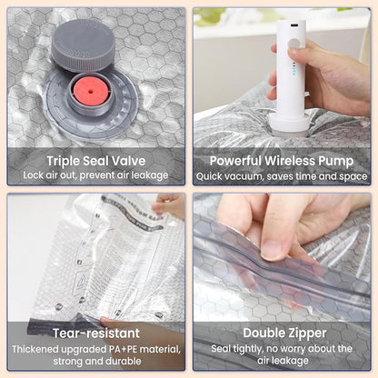 🏅75K+ Sold ⚡️Last Day Special Price 🎁Cordless Travel Vacuum Storage Compression Bag Set