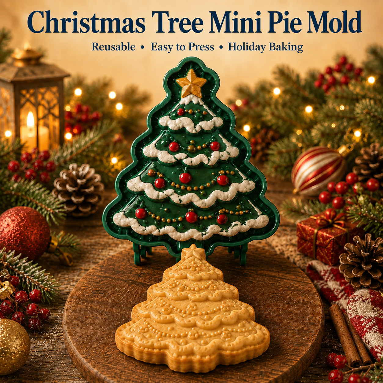 🎄Christmas Mini Pie Mold Collection – 9 Reusable Embossed Holiday Designs