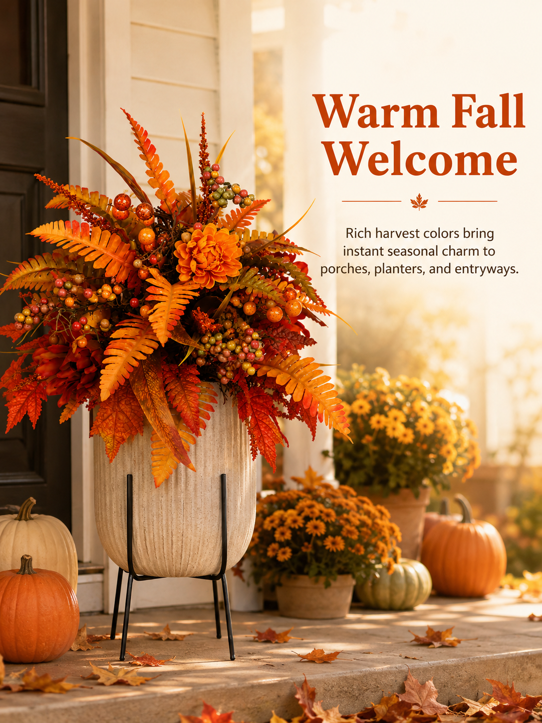 🍂Autumn Harvest Floral Garden Stake Arrangement!!!