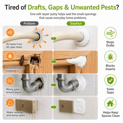 🏠 10-Pack Moldable Sealant Putty – Seal Gaps, Block Pests & Stop Drafts