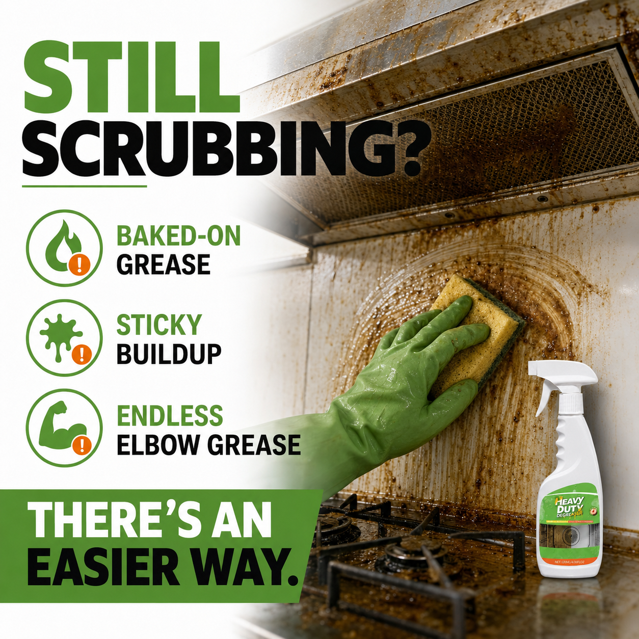 🔥  Heavy-Duty Kitchen Degreaser Spray – Cut Tough Grease Fast ✨
